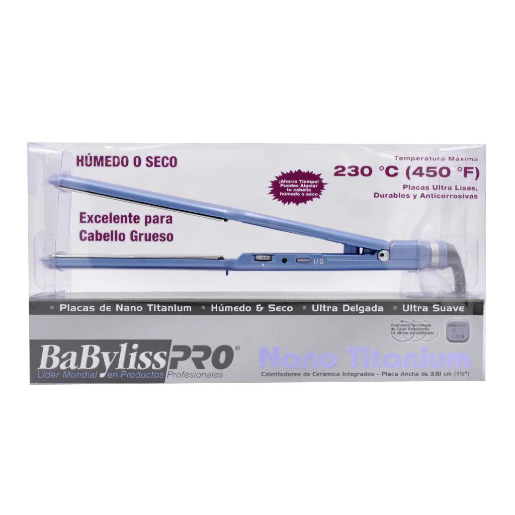 Alaciadora BaByliss Pro Nano Titanium Cabello Humedo-Seco 1" 1/2 - Image 3
