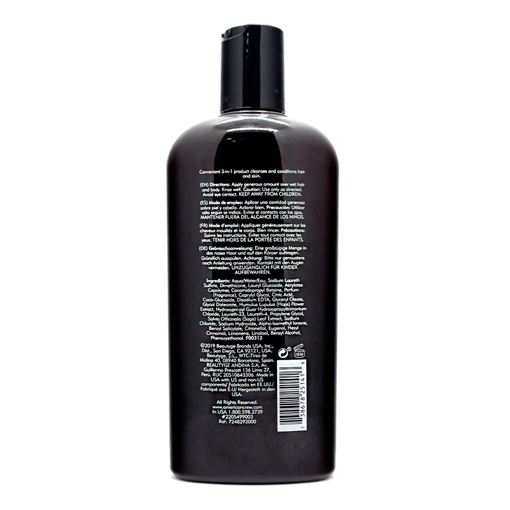 American Crew 3-IN-1 Shampoo, Conditioner and Body Wash 450ml - Image 5