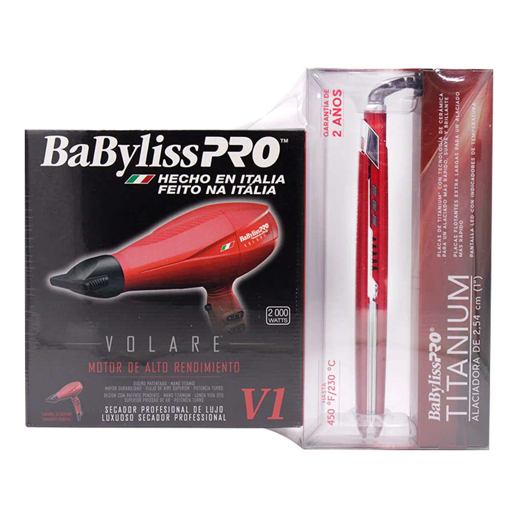 Combo BaByliss Pro Secadora y Alaciadora Roja Ferrari Edition - Image 6