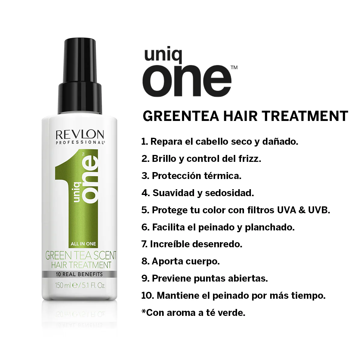Revlon Uniq One All in One Hair Treatment Te Verde 150ml - Image 5